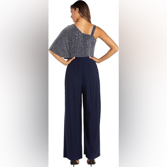 R & M Richards Black Knit One ShoulderJumpsuit - Picture 10 of 12